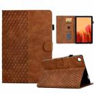 For Samsung Galaxy Tab A7 T500 / T505 2020 Rhombus Embossed Leather Smart Tablet Case(Brown) - 1
