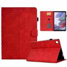 For Samsung Galaxy Tab A7 Lite T220 / T225 Rhombus Embossed Leather Tablet Case(Red) - 1