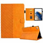 For Samsung Galaxy Tab A8 10.5 X200 / X205 Rhombus Embossed Leather Smart Tablet Case(Khaki) - 1