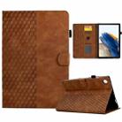 For Samsung Galaxy Tab A8 10.5 X200 / X205 Rhombus Embossed Leather Smart Tablet Case(Brown) - 1