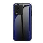 For vivo iQOO Neo7 Texture Gradient Glass TPU Phone Case(Dark Blue) - 1