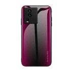 For vivo iQOO Neo7 Texture Gradient Glass TPU Phone Case(Rose Red) - 1