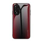 For OPPO A17 Texture Gradient Glass TPU Phone Case(Red) - 1