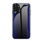 For Realme C33 Texture Gradient Glass TPU Phone Case(Dark Blue) - 1