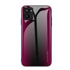 For Realme C33 Texture Gradient Glass TPU Phone Case(Rose Red) - 1