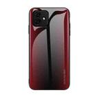 For Honor Play6C Texture Gradient Glass TPU Phone Case(Red) - 1