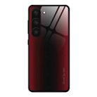 For Samsung Galaxy S23 5G Texture Gradient Glass TPU Phone Case(Red) - 1