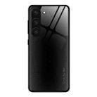 For Samsung Galaxy S23 5G Texture Gradient Glass TPU Phone Case(Black) - 1