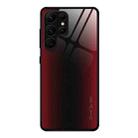 For Samsung Galaxy S23 Ultra 5G Texture Gradient Glass TPU Phone Case(Red) - 1