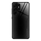 For Samsung Galaxy S23 Ultra 5G Texture Gradient Glass TPU Phone Case(Black) - 1
