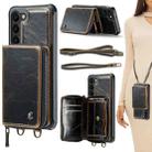 For Samsung Galaxy S23+ 5G JEEHOOD C22 Series Zipper Wallet Leather Phone Case with Dual Lanyard(Coffee) - 1