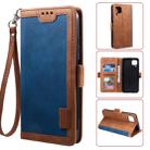 For Huawei P40 Lite Retro Splicing Horizontal Flip Leather Case with Card Slots & Holder & Wallet(Blue) - 1