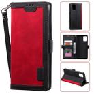 For Huawei P40 Pro Retro Splicing Horizontal Flip Leather Case with Card Slots & Holder & Wallet(Red) - 1