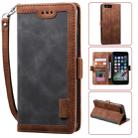 For iPhone 7 Plus / 8 Plus Retro Splicing Horizontal Flip Leather Case with Card Slots & Holder & Wallet(Grey) - 1