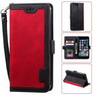 For iPhone 7 Plus / 8 Plus Retro Splicing Horizontal Flip Leather Case with Card Slots & Holder & Wallet(Red) - 1