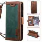 For iPhone 6 Retro Splicing Horizontal Flip Leather Case with Card Slots & Holder & Wallet(Green) - 1