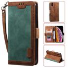 For iPhone XS Max Retro Splicing Horizontal Flip Leather Case with Card Slots & Holder & Wallet(Green) - 1