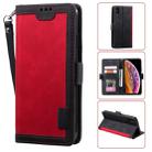 For iPhone XS Max Retro Splicing Horizontal Flip Leather Case with Card Slots & Holder & Wallet(Red) - 1