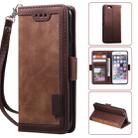 For iPhone 6 Plus Retro Splicing Horizontal Flip Leather Case with Card Slots & Holder & Wallet(Brown) - 1