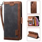 For iPhone X / XS Retro Splicing Horizontal Flip Leather Case with Card Slots & Holder & Wallet(Grey) - 1