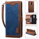 For Xiaomi Redmi K20 Retro Splicing Horizontal Flip Leather Case with Card Slots & Holder & Wallet(Blue) - 1