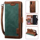 For Xiaomi 9 Lite Retro Splicing Horizontal Flip Leather Case with Card Slots & Holder & Wallet(Green) - 1