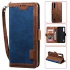 For Xiaomi Mi A3 / CC9 Retro Splicing Horizontal Flip Leather Case with Card Slots & Holder & Wallet(Blue) - 1