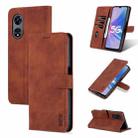 For OPPO A58 5G / A58X / A78 AZNS Skin Feel Calf Texture Flip Leather Phone Case(Brown) - 1
