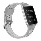 For Apple Watch Series 8&7 41mm / SE 2&6&SE&5&4 40mm / 3&2&1 38mm Two-tone Silicone Sports Watch Band(Silver White) - 1