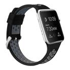 For Apple Watch Series 8&7 41mm / SE 2&6&SE&5&4 40mm / 3&2&1 38mm Two-tone Silicone Sports Watch Band(Black Grey) - 1