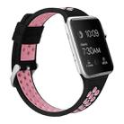 For Apple Watch Series 8&7 41mm / SE 2&6&SE&5&4 40mm / 3&2&1 38mm Two-tone Silicone Sports Watch Band(Black Pink) - 1