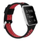 For Apple Watch Series 8&7 41mm / SE 2&6&SE&5&4 40mm / 3&2&1 38mm Two-tone Silicone Sports Watch Band(Black Red) - 1