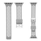 For Apple Watch Ultra 49mm / Series 8&7 45mm / SE 2&6&SE&5&4 44mm / 3&2&1 42mm Two-tone Silicone Sports Watch Band(Silver White) - 2