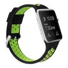 For Apple Watch Series 7 45mm / 6 & SE & 5 & 4 44mm / 3 & 2 & 1 42mm Two-tone Silicone Sports Watch Band(Black Green) - 1