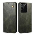 For vivo S16e Oil Wax Crazy Horse Texture Leather Phone Case(Green) - 1