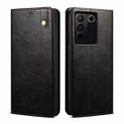 For vivo S16e Oil Wax Crazy Horse Texture Leather Phone Case(Black) - 1