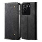 For vivo S16 Pro / S16 Denim Texture Leather Phone Case(Black) - 1