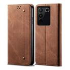 For vivo S16 Pro / S16 Denim Texture Leather Phone Case(Brown) - 1