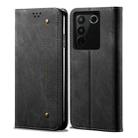 For vivo S16e Denim Texture Leather Phone Case(Black) - 1