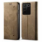 For vivo S16e Denim Texture Leather Phone Case(Khaki) - 1