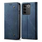 For vivo V27 Denim Texture Leather Phone Case(Blue) - 1