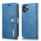 For iPhone 12/12 Pro DG.MING Crazy Horse Texture Detachable Magnetic Leather Case(Blue) - 1