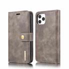 For iPhone 12 Pro Max DG.MING Crazy Horse Texture Detachable Magnetic Leather Case(Grey) - 1