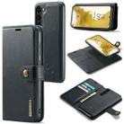 For Samsung Galaxy S23 5G DG.MING Crazy Horse Texture Detachable Magnetic Leather Case(Black) - 1