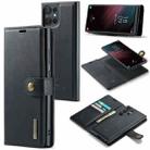 For Samsung Galaxy S23 Ultra 5G DG.MING Crazy Horse Texture Detachable Magnetic Leather Case(Black) - 1
