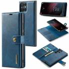 For Samsung Galaxy S23 Ultra 5G DG.MING Crazy Horse Texture Detachable Magnetic Leather Case(Blue) - 1