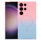 For Samsung Galaxy S23 Ultra 5G Liquid TPU Silicone Gradient MagSafe Phone Case(Pink Blue) - 1