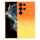 For Samsung Galaxy S22 Ultra 5G Liquid TPU Silicone Gradient MagSafe Phone Case(Orange Yellow) - 1