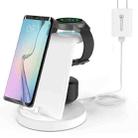 For Type-C Cellphone&Earphone / Samsung Watch Series W-05 4 in 1 Wireless Charger Bracket, US Plug(White) - 1