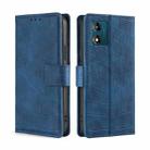 For Motorola Moto E13 4G Skin Feel Crocodile Magnetic Clasp Leather Phone Case(Blue) - 1